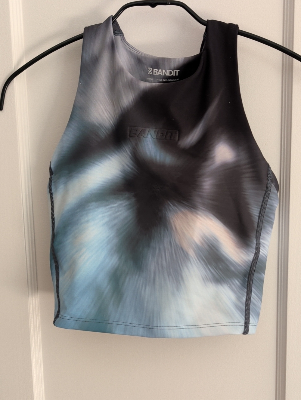 Bandit Abstract Athletic Tank Top Black & Blue Small